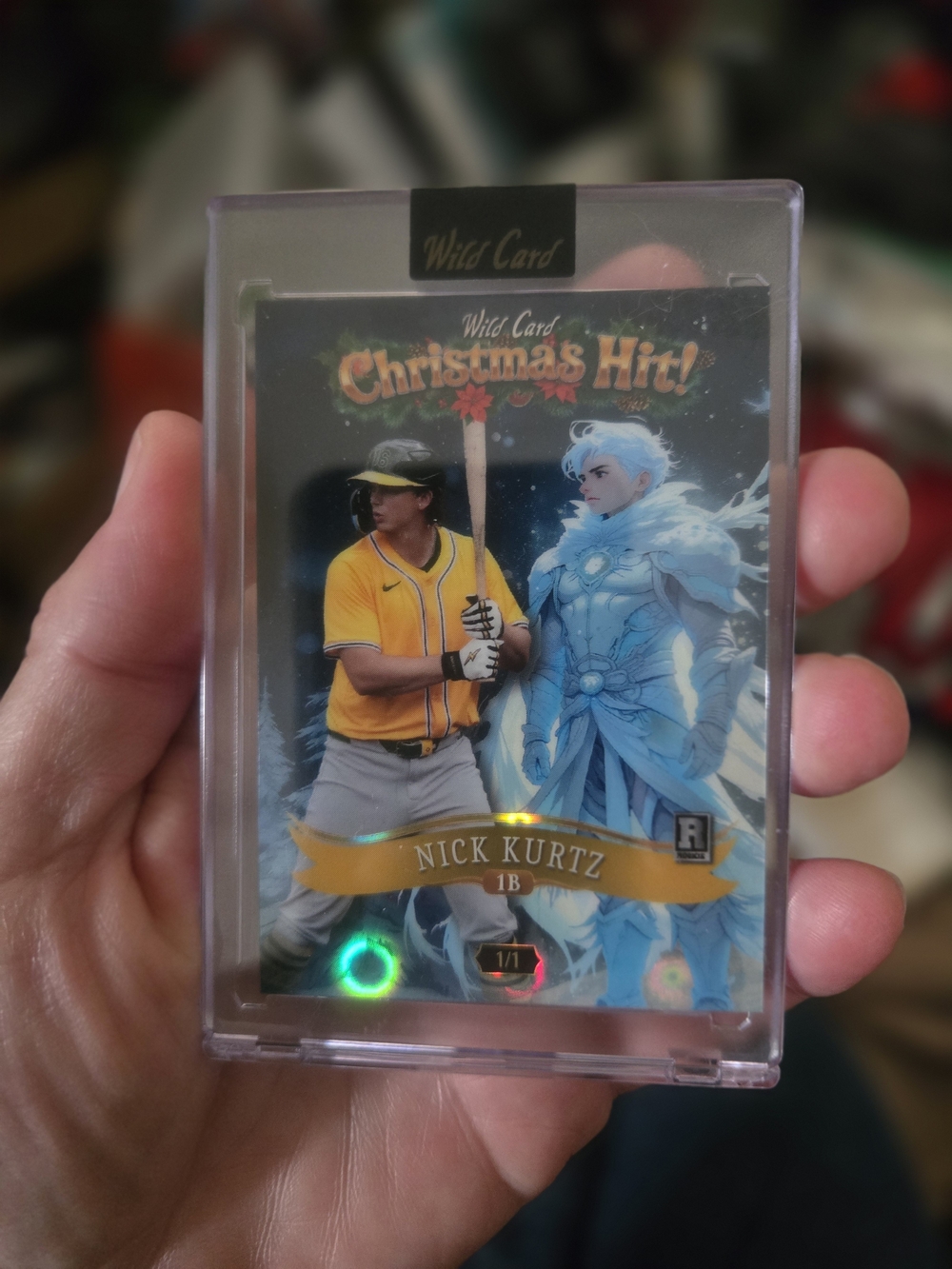 MLB Nick Kurtz Trading Card Yellow and Blue Holiday Hit 1/1 Rookie
